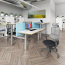 Dams Shelby mesh back operator chair with fabric seat, adjustable height and ergonomic design for office comfort.
