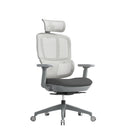 Dams Shelby mesh back operator chair with fabric seat and adjustable headrest, ergonomic office seating with armrests