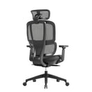 Dams Shelby mesh back operator chair with fabric seat and adjustable headrest, ergonomic office seating for comfort and support