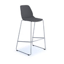 Black Dams Strut multi-purpose stool with chrome sled frame, featuring a sturdy seat and modern design for versatile use.