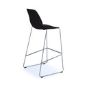 Black Dams Strut multi-purpose stool with chrome sled frame, featuring a sleek, modern design for versatile seating.