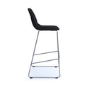 Black Dams Strut multi-purpose stool with chrome sled frame, sturdy seating with modern industrial design.