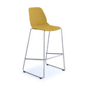 Black Dams Strut multi-purpose stool with chrome sled frame, modern seating with sturdy metal construction.