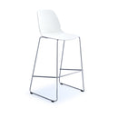 Black Dams Strut multi-purpose stool with chrome sled frame, featuring a sturdy, modern design for versatile seating.