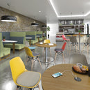 Black Dams Strut multi-purpose stool with chrome sled frame, featuring a sleek, modern design and sturdy construction.