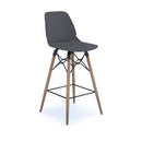 Dams Strut multi-purpose stool with natural oak 4-leg frame and black steel detail, versatile seating or side table.