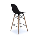 Dams black Strut multi-purpose stool with natural oak 4-leg frame and black steel accents, suitable for seating or as a side table.