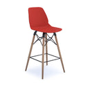 Dams Strut multi-purpose stool with natural oak 4-leg frame and black steel detail, versatile seating or side table option