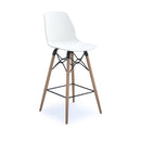 Dams Strut multi-purpose stool with natural oak 4-leg frame and black steel details, showcasing a modern, sturdy design.