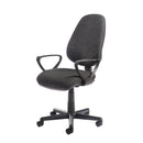 Blue Bilbao Fabric Operators Chair by Dams with no arms, featuring a modern ergonomic design for office use.