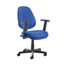 Blue Dams Bilbao fabric operators chair with no arms, adjustable height and ergonomic design for office use.