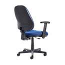 Blue Dams Bilbao fabric operators chair with no arms, adjustable height and ergonomic design for office use.
