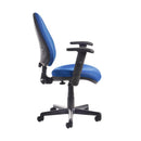 Blue Dams Bilbao fabric operators chair with no arms, featuring a modern ergonomic design and adjustable height.