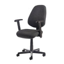 Blue Dams Bilbao fabric operators chair with no arms, ergonomic design, adjustable height, and swivel base for office use.