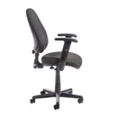 Dams Bilbao fabric operators chair in blue with no arms, featuring a modern ergonomic design and adjustable height.