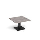 Dams Brescia square coffee table with grey oak finish and flat square base, measuring 800mm, modern living room furniture.