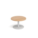 Dams Monza circular coffee table with flat round beech base, 800mm diameter, modern design for living room decor