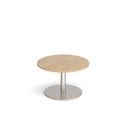 Dams Monza circular coffee table with flat round base in Kendal Oak finish, 800mm diameter, modern living room furniture.