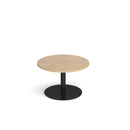 Dams Monza circular coffee table with flat round base in Kendal Oak finish, 800mm diameter, modern wood coffee table.
