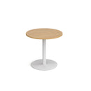 Dams Monza circular oak dining table with flat round base, 800mm diameter, modern design and natural wood finish