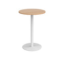 Dams Monza circular poseur table with 800mm beech top and flat round base, ideal for modern bar or lounge settings.