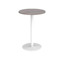 Dams Monza circular poseur table with grey oak finish, 800mm height, flat round base, ideal for modern seating areas.