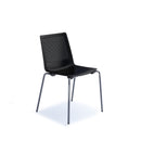 Black Dams Harmony multi-purpose chair with chrome legs, featuring a modern ergonomic design and cushioned seat.