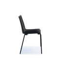 Black Dams Harmony multi-purpose chair with chrome legs, modern design, suitable for office or home use.