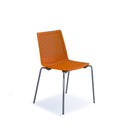 Dams Harmony multi-purpose chair in vibrant orange with chrome legs, showcasing modern design and comfortable seating.