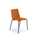 Dams Harmony multi-purpose chair in vibrant orange with chrome legs, shown from a side view.