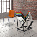 Dams Harmony multi-purpose chair with orange seat and chrome legs, versatile and modern office or dining room seating.
