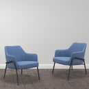 Dams Corby lounge chair with black metal frame and plush upholstered seat, modern and stylish for living room decor.