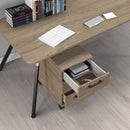 Dams Anson Executive 3 Drawer Mobile Pedestal in Barcelona Walnut wood with silver handles and casters for office storage.