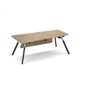 Dams Anson Executive Desk with A-frame legs in Barcelona Walnut wood, showcasing a sleek modern office workspace design.
