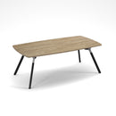 Dams Anson Executive rectangular conference table with Barcelona Walnut finish and A-frame legs, showcasing a sleek, professional workspace.