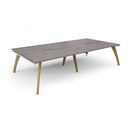 Fuze Rectangular Boardroom Table With 2 Cut-Outs - Grey Oak - NWOF