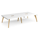 White Fuze rectangular boardroom table with two cut-outs by Dams, featuring a modern design and sturdy construction.