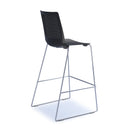 Black Harmony multi-purpose stool with chrome sled frame by Dams, showcasing a modern, sturdy seating option.