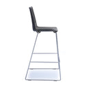 Black Harmony multi-purpose stool with chrome sled frame by Dams, showcasing its sleek design and sturdy construction.