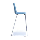 Blue Dams Harmony multi-purpose stool with chrome sled frame, featuring a modern design and sturdy construction.
