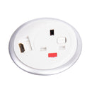 Black Dams Pixel In-Surface Power Module with UK power socket and HDMI socket, designed for seamless surface installation.