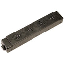 Black Dams Under Desk Power Bar with 4 UK sockets for convenient desk-side electrical connections.