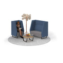 Dams Encore² modular coffee table with black sled frame and wooden tabletop, modern design for living room decor.