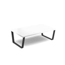 Dams Encore² modular large coffee table with black sled frame and white tabletop, modern design for living room decor