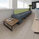 Dams Nera square coffee table with black metal frame and wooden tabletop, modern design for living room decor.