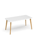 Dams Saxon rectangular worktable with sturdy oak legs, featuring a smooth wooden surface for workspace or crafting projects.