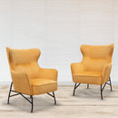 Dams Alpha high back lounge chair with black metal frame and plush upholstery, showcasing modern ergonomic design.