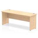 Impulse 600mm deep straight desk with panel legs in maple finish, featuring a spacious work surface and modern design.