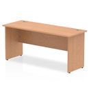 Impulse 600mm deep straight desk with oak finish and panel legs by Dynamic, showcasing a modern office workspace.
