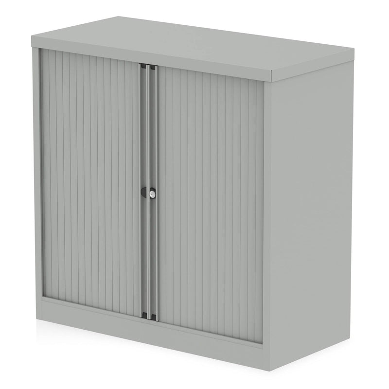 QUBE by Bisley Tambour Cupboard - Goose Grey - NWOF